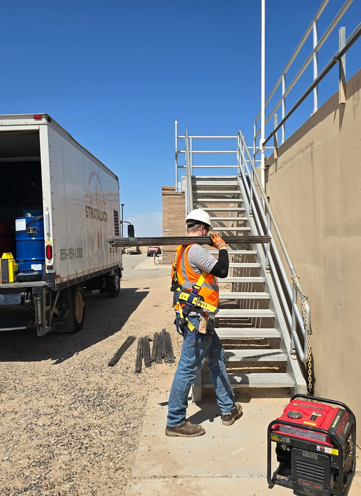 Stratalock USA worker on a job site